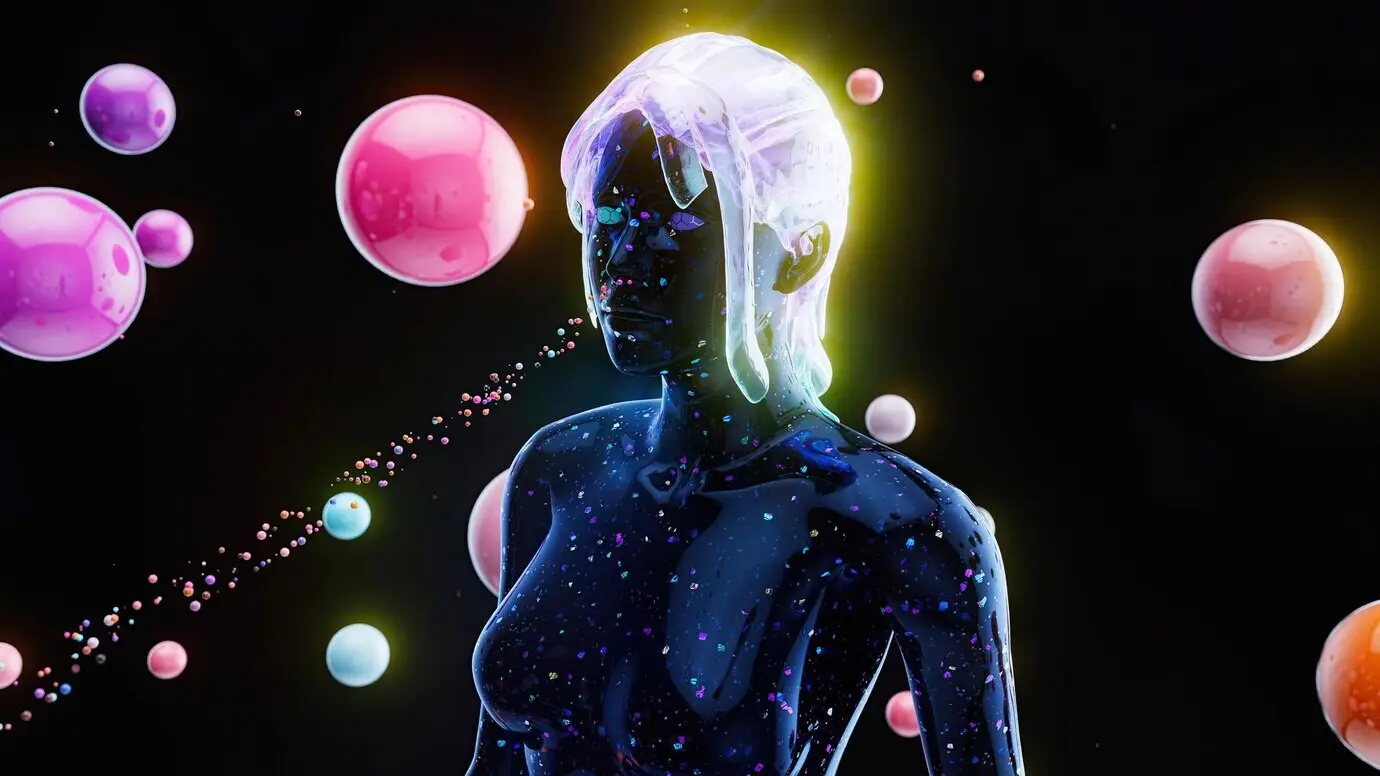 Абстрактная иллюстрация женщины и чувства обоняния